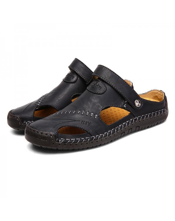 Men's Casual Outdoor Top Layer Cowhide Breathable Sandals 20672113M