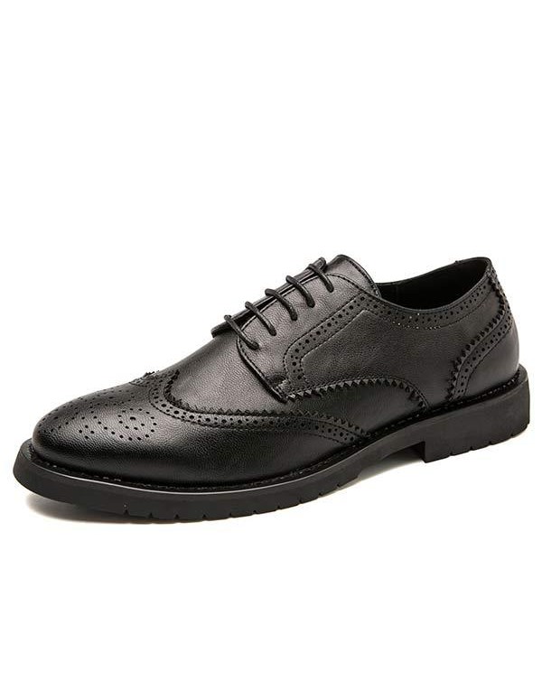 MEN'S BROGUE CARVED LEATHER SHOES 21806352