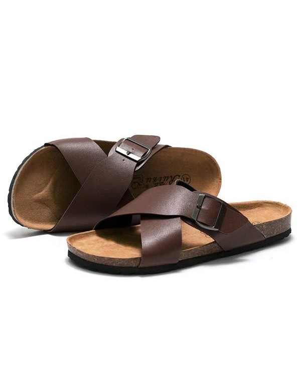 MEN'S CROSS STRAP SLIPPERS 99577710